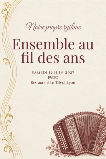 Invitation avec le modèle Notre chanson d’amour