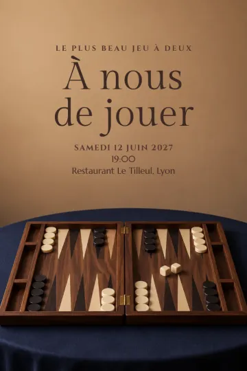 Invitation avec le modèle Le plus beau jeu à deux
