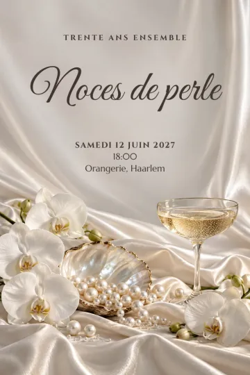 Invitation avec le modèle Perle trente ans