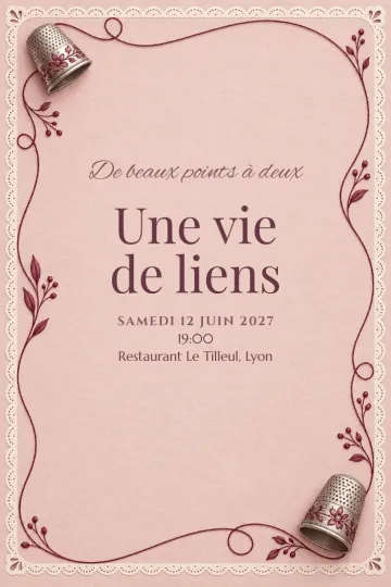 Invitation avec le modèle De beaux points à deux