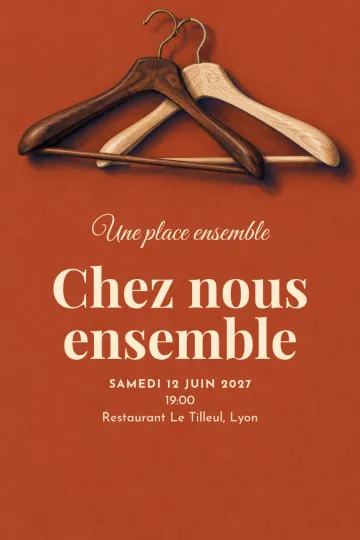Invitation avec le modèle Une place ensemble