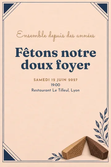 Invitation avec le modèle Chez nous ensemble
