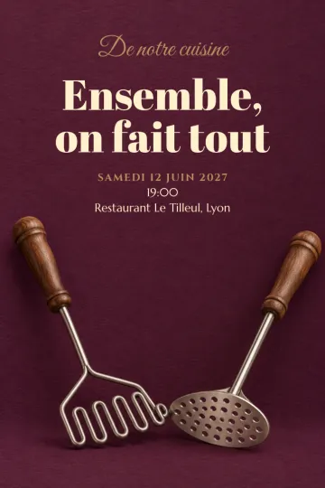 Invitation avec le modèle Ensemble en cuisine