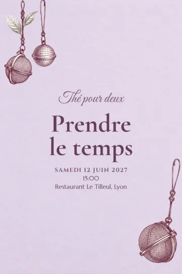 Invitation avec le modèle Le temps à partager