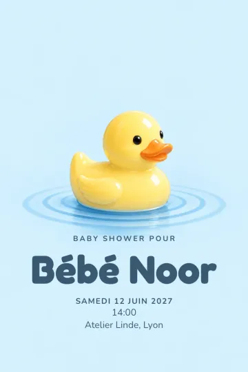 Invitation avec le modèle Un petit canard