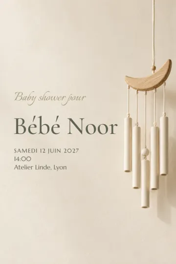 Invitation avec le modèle Carillon tout doux