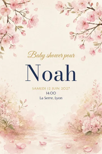 Invitation avec le modèle Fleur de cerisier