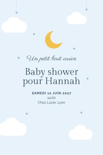 Invitation avec le modèle Petits nuages
