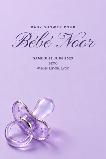 Invitation avec le modèle Un doux début