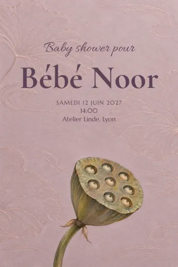 Invitation avec le modèle Un petit commencement