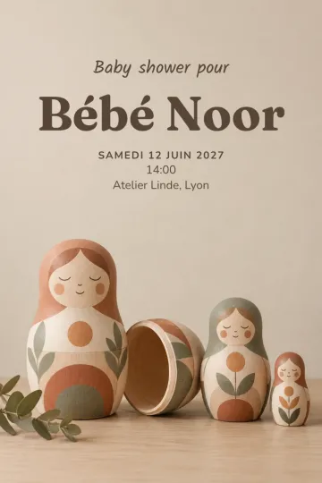 Invitation avec le modèle Poupées gigognes