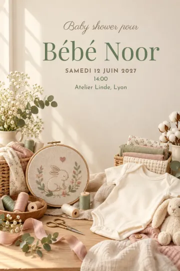 Invitation avec le modèle Atelier de couture