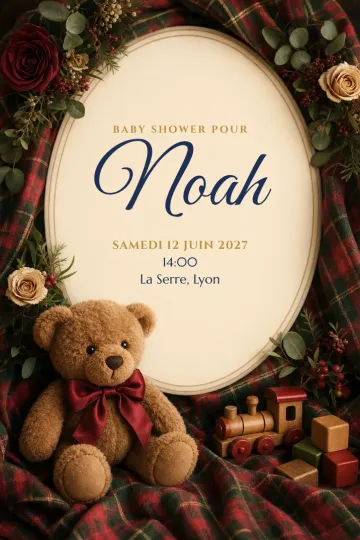 Invitation avec le modèle Ourson