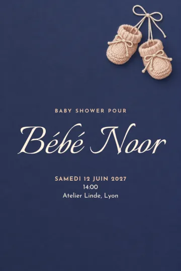 Invitation avec le modèle Petits pas