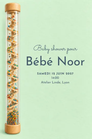 Invitation avec le modèle Le doux son de la pluie