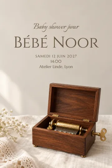 Invitation avec le modèle Boîte à musique