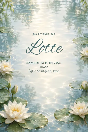 Invitation avec le modèle Bassin de nénuphars