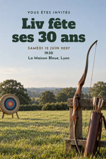 Invitation avec le modèle Club de tir à l’arc