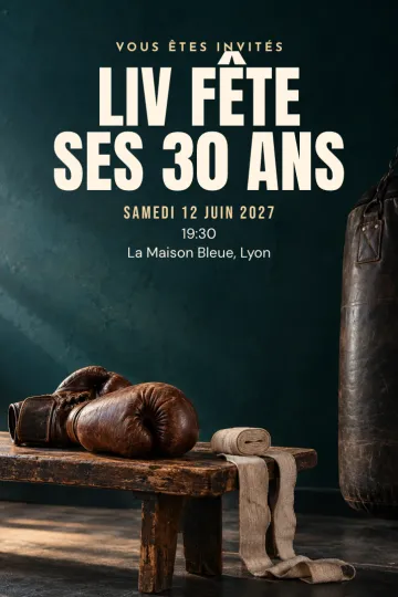 Invitation avec le modèle Soirée boxe