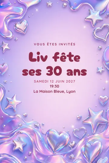 Invitation avec le modèle Chrome