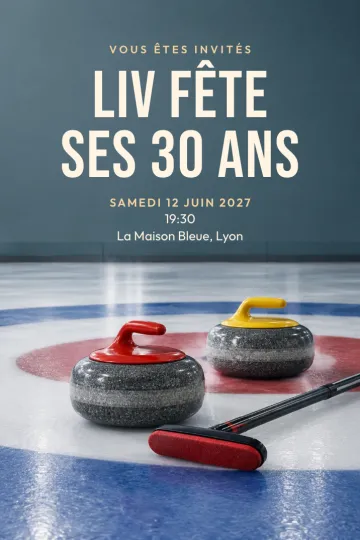 Invitation avec le modèle Soirée curling