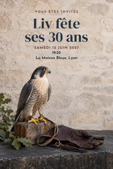 Invitation avec le modèle Loge de fauconnerie