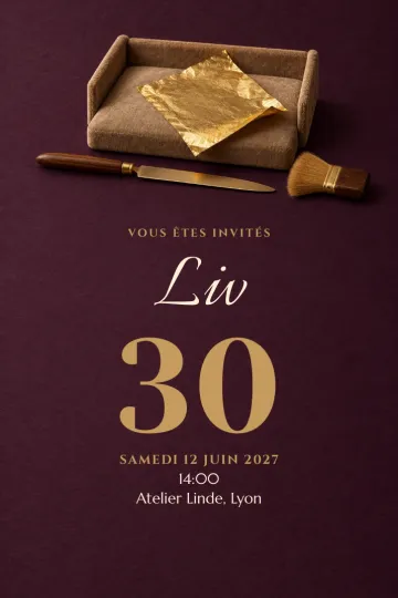 Invitation avec le modèle Une soirée dorée