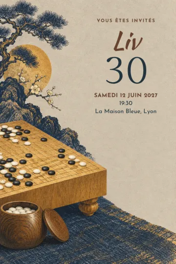 Invitation avec le modèle Anniversaire autour du go