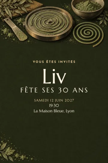 Invitation avec le modèle Spirales parfumées