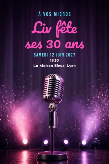 Invitation avec le modèle Soirée karaoké