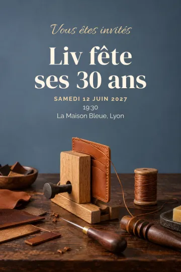 Invitation avec le modèle Atelier cuir
