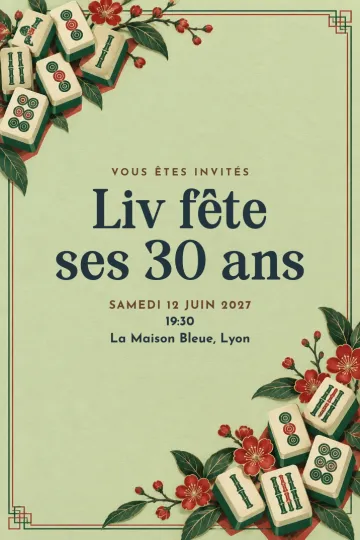 Invitation avec le modèle Soirée mahjong