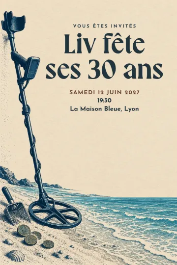 Invitation avec le modèle Anniversaire trouvailles de plage