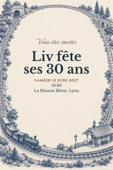 Invitation avec le modèle Train miniature