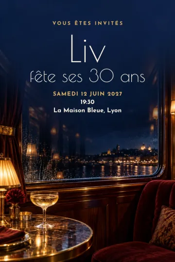 Invitation avec le modèle Train de nuit