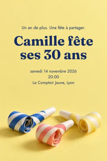 Invitation Anniversaire, modèle Langues de belle-mère