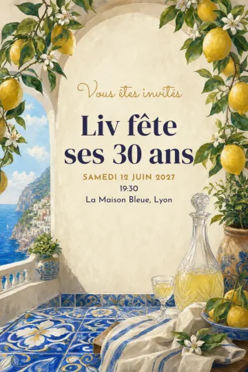 Invitation avec le modèle Riviera