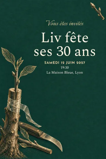 Invitation avec le modèle Atelier de greffe