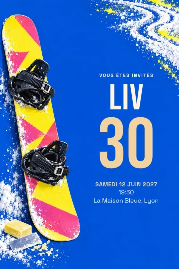 Invitation avec le modèle Atelier snowboard