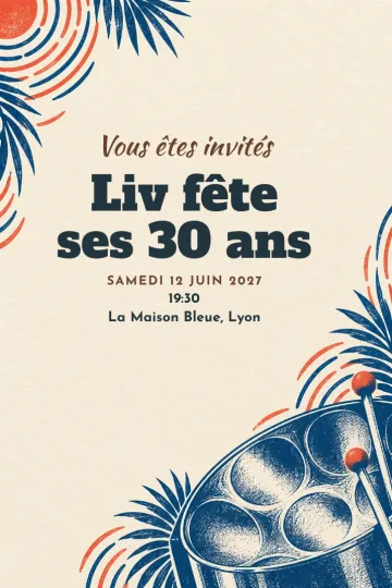 Invitation avec le modèle Rythme steelpan