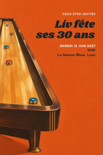Invitation avec le modèle Club de shuffleboard