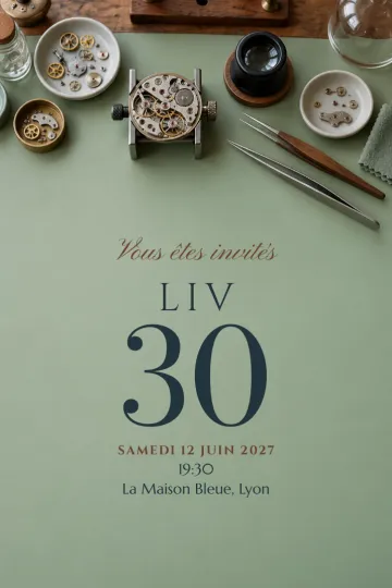 Invitation avec le modèle Atelier horloger