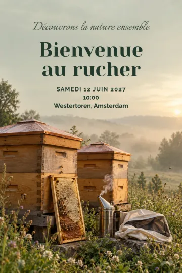 Invitation avec le modèle Le travail des abeilles