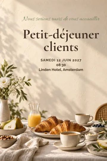 Invitation avec le modèle Petit-déjeuner clients