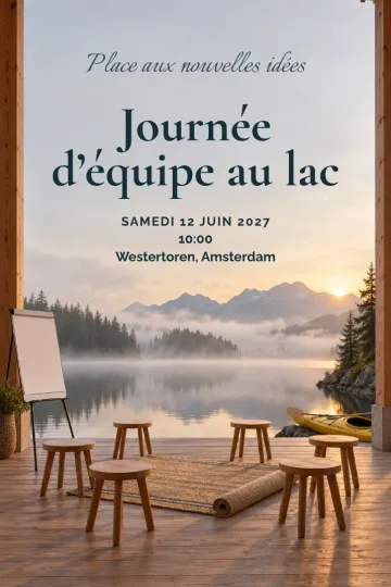 Invitation avec le modèle Équipe au bord du lac