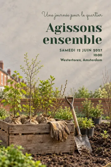 Invitation avec le modèle Enracinons-nous ensemble