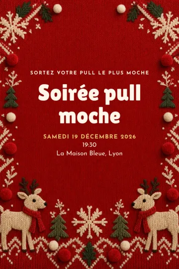 Invitation avec le modèle Pull moche de Noël