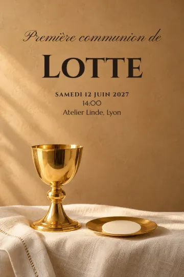 Invitation avec le modèle Calice et lin
