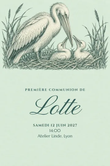 Invitation avec le modèle Pélican bienveillant