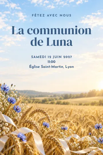 Invitation avec le modèle Champ de blé